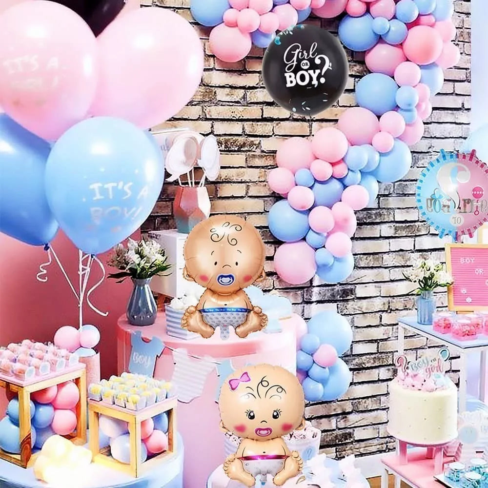 111Pcs Gender Reveal Balloon Set Arch Kit with Pink and Blue Balloons