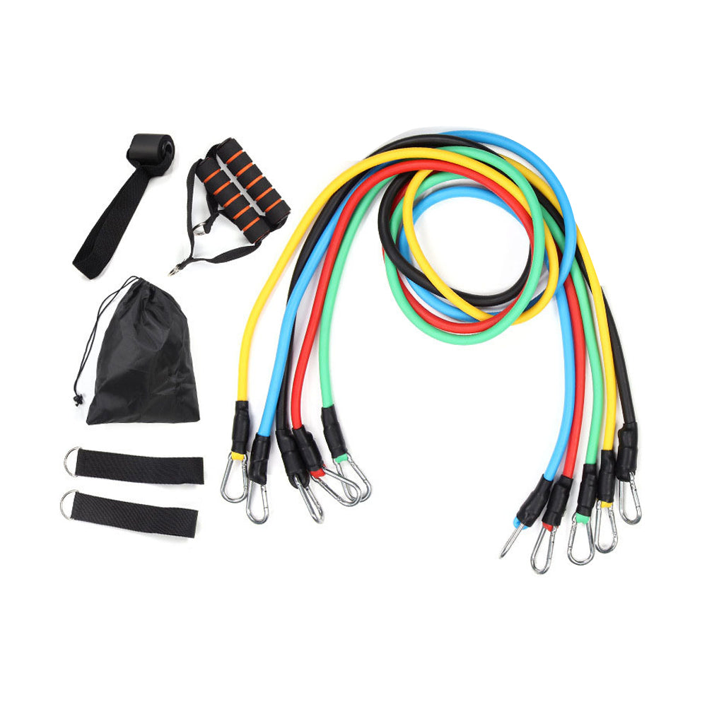 11Pcs Exercise Resistance Band Set Home Gym Fitness Elastic Tube