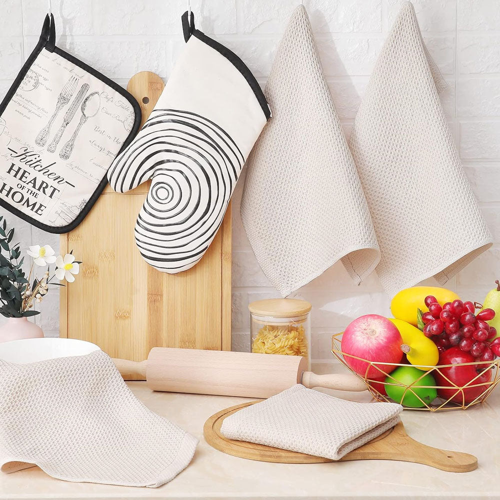 6Pcs Cotton Waffle Weave Kitchen Dish Cloths Ultra Soft Absorbent Dish Towels