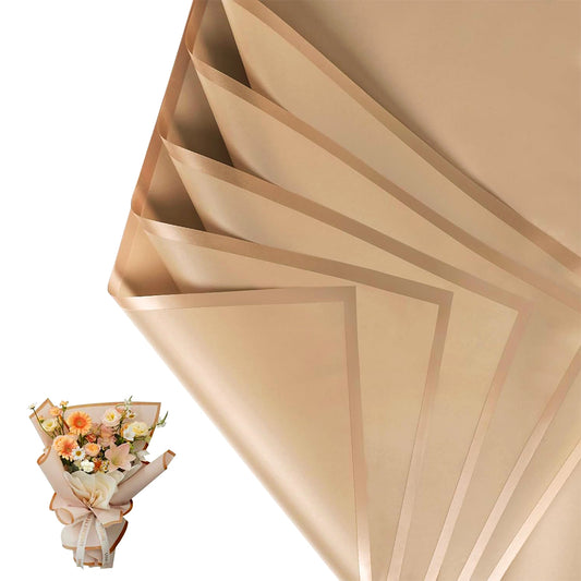 20Pcs Flower Wrapping Paper Water-resistant Bouquet Packaging Paper Champagne