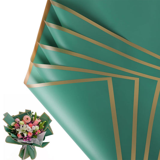 20Pcs Flower Wrapping Paper Water-resistant Bouquet Packaging Paper Green