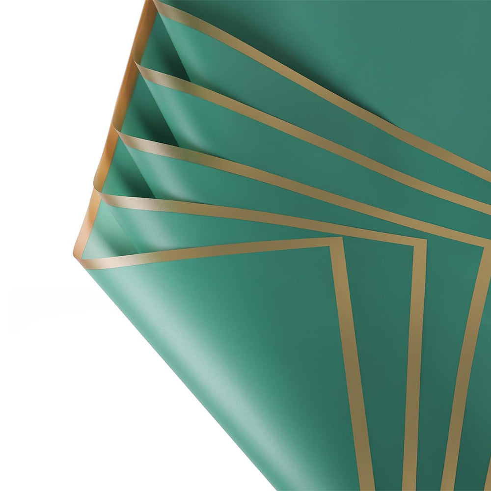 20Pcs Flower Wrapping Paper Water-resistant Bouquet Packaging Paper Green