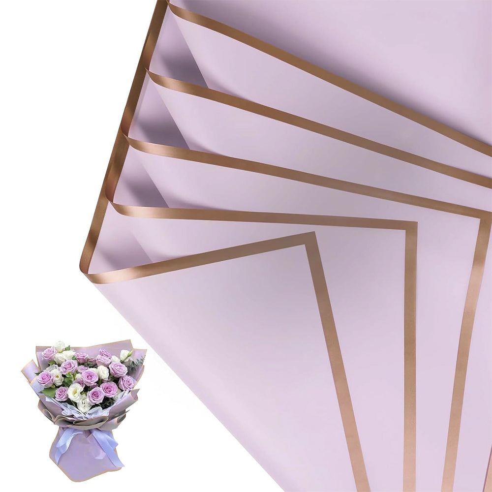 20Pcs Flower Wrapping Paper Water-resistant Bouquet Packaging Paper Purple