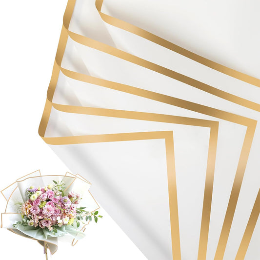 20Pcs Flower Wrapping Paper Water-resistant Bouquet Packaging Paper White