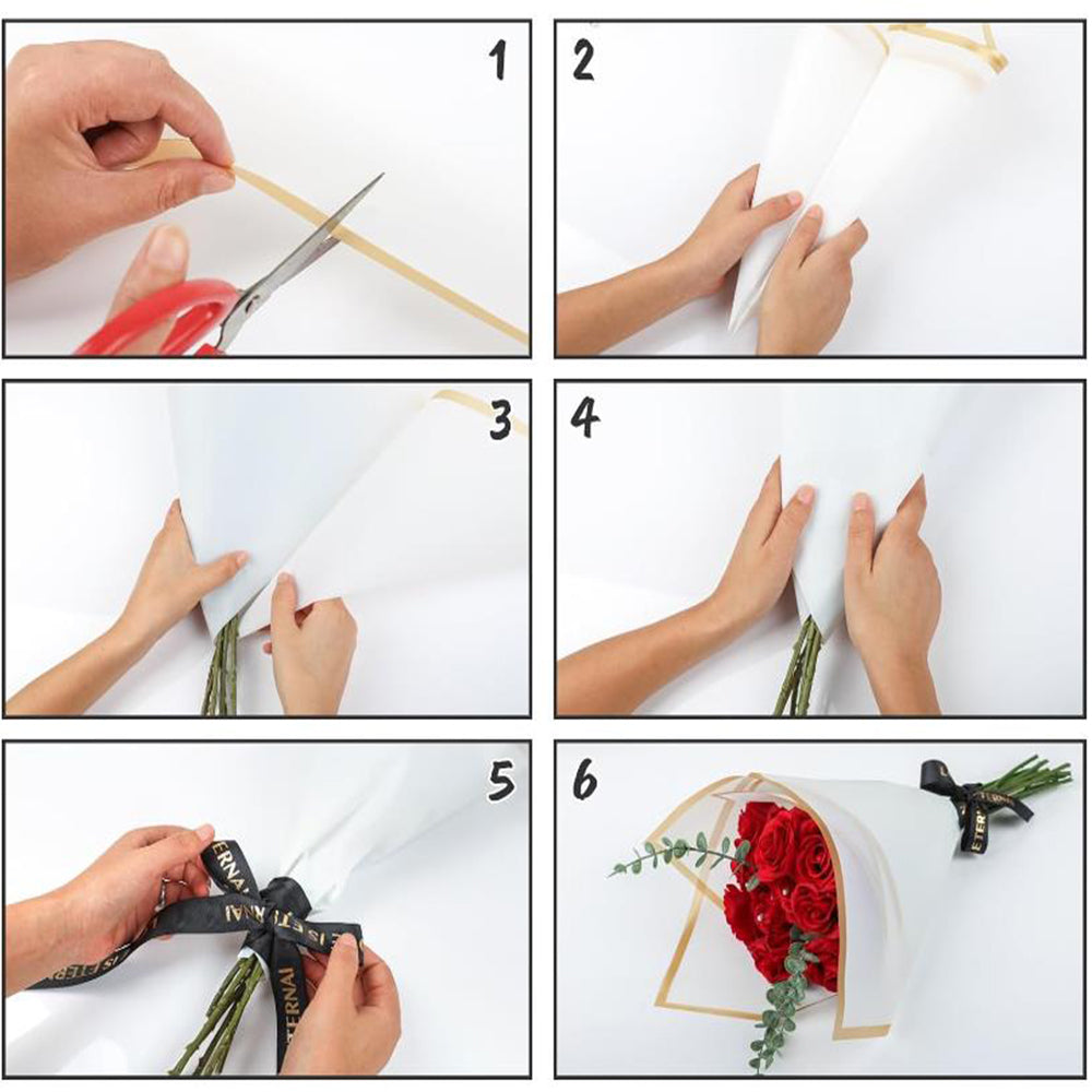 20Pcs Flower Wrapping Paper Water-resistant Bouquet Packaging Paper White