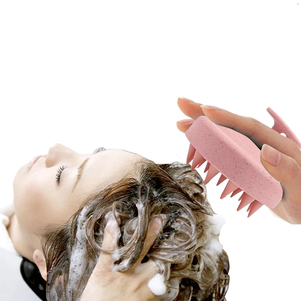 2Pcs Shampoo Brush Hair Scalp Massager Shower Comb Scalp Exfoliator Pink Green