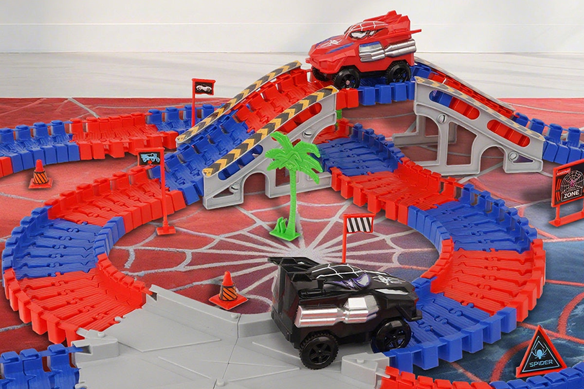 212Pcs Set Spider Race Track Toys for Kids Christams Birthday Gift