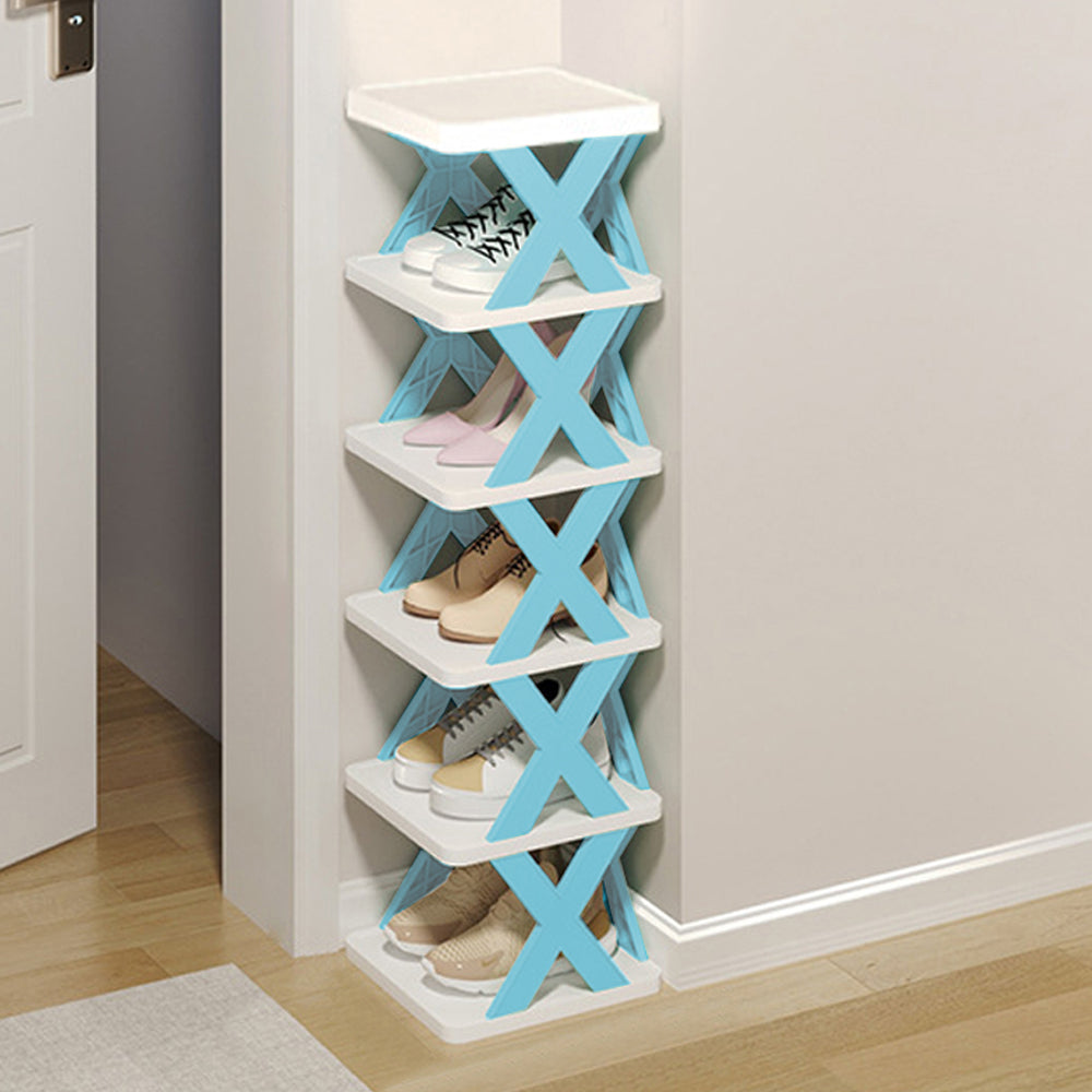6-Tier Stackable Shoe Rack Storage Shoes Shelf Space Saving Shoe Organizer