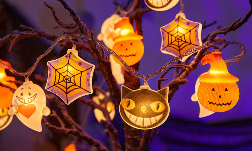 USB Halloween Ghost LED String Lights 4 Point 5m 30 Bulbs Decoration