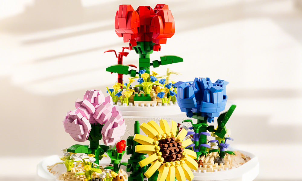Building Block Flower Toy Educational DIY Assembly Set for Home Decoration