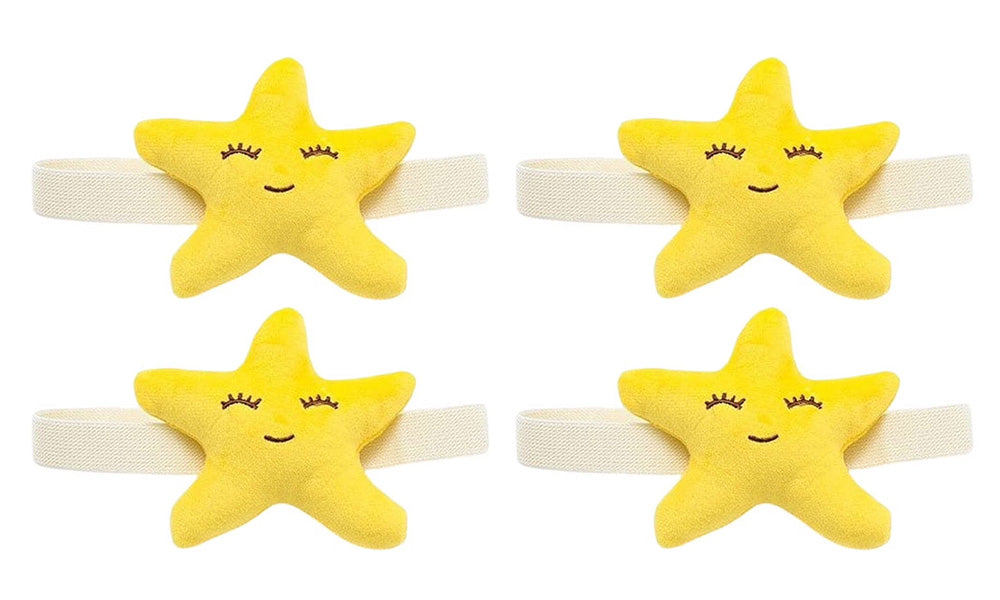 4 PCS Plush Starfish Curtain Tiebacks for Boys Girls Rooms