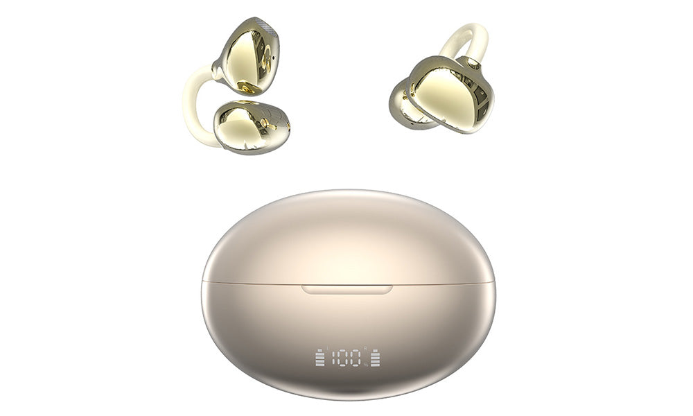 Bluetooth Open Ear Clip-On Earbuds Wireless Headphones for Sports