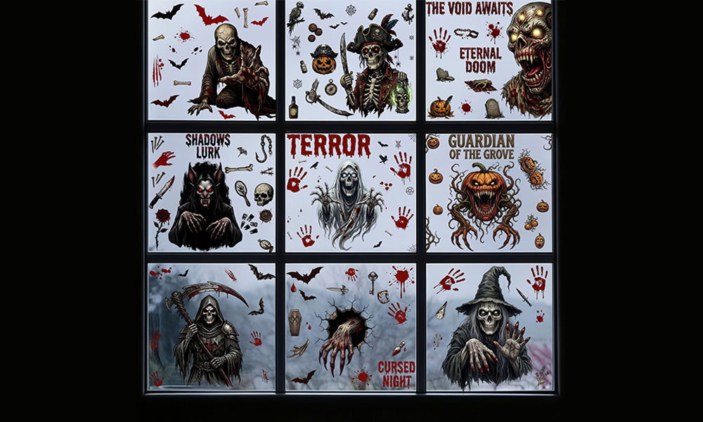 Halloween Static Cling Wall Window Decoration Sticker Set