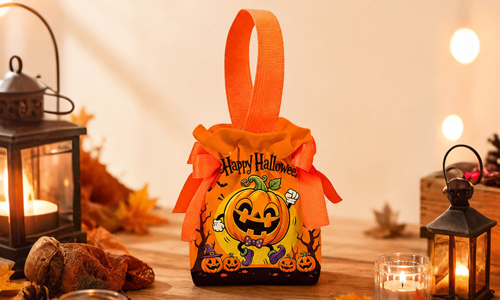 5 PCS Halloween Pumpkin Canvas Candy Gift Bags