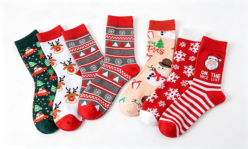 12 Pairs Christmas Socks Advent Calendar with 24 Day Countdown Gift Box