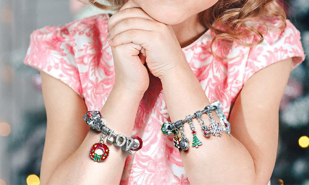24 Day Christmas Countdown Calendar DIY Bracelet Making Kit with Surprise Accessories
