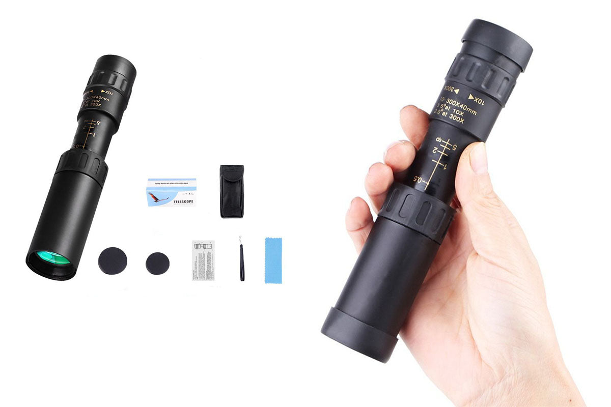 10-300X Zoom HD Monocular Portable Long Range Telescope Gift Idea