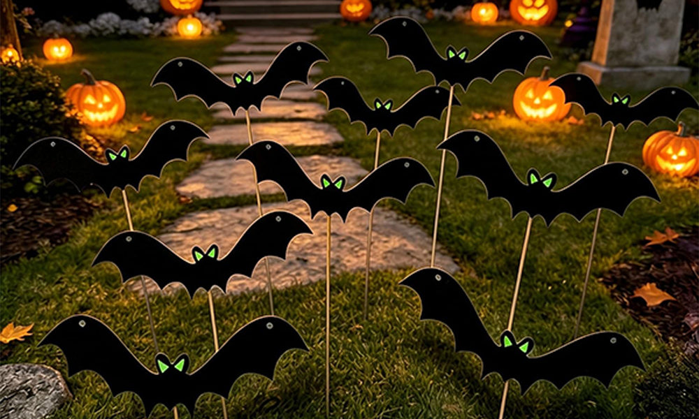 6/12 PCS Halloween Bat Garden Stakes