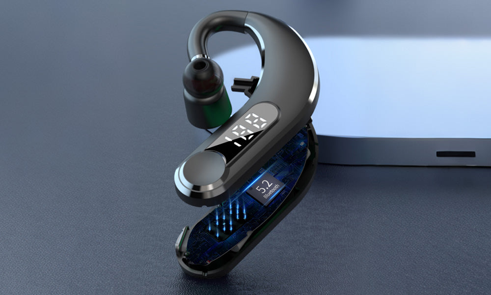1/2PCS Bluetooth Ear Hook Headset with LED Display Long Battery Life for Calls