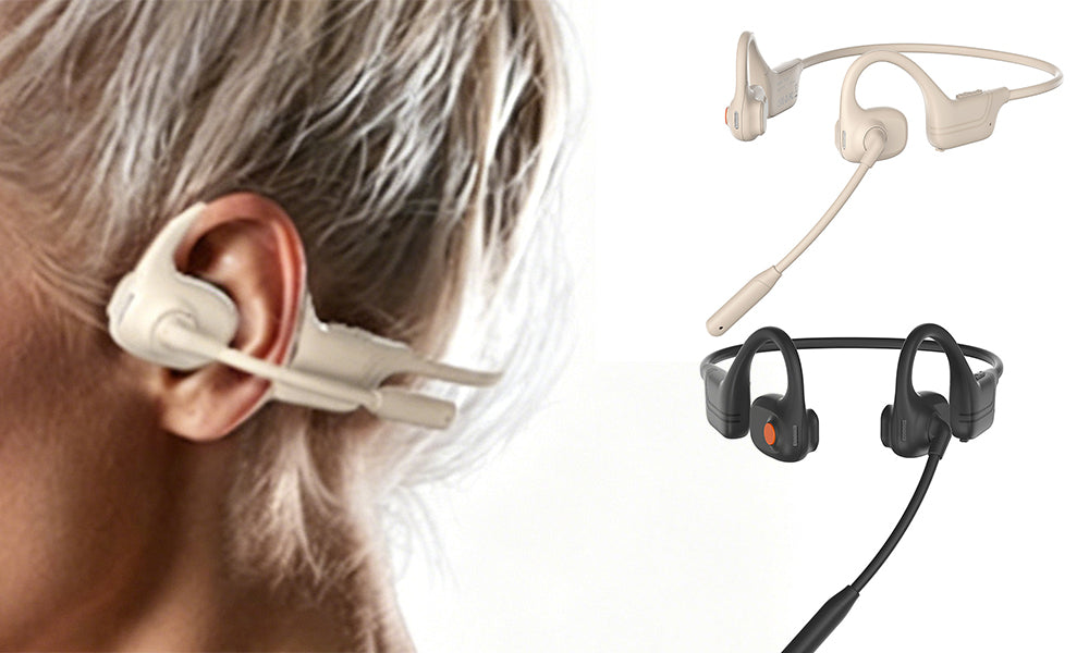 Open Ear Air Conduction Bluetooth Headphones with Noise Canceling Mic for Sports Office