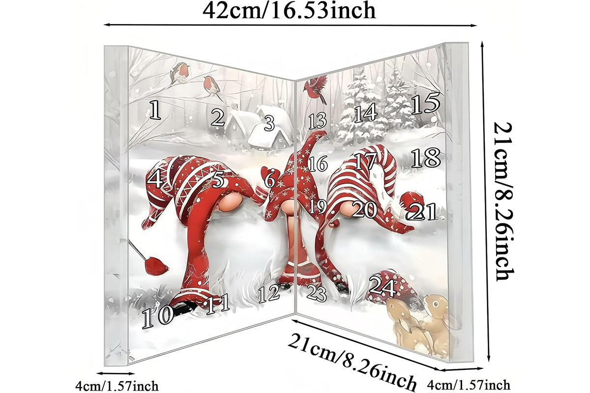 Christmas Gnomes Advent Calendar 24-day Countdown Calendar Dwarf Ornaments Set