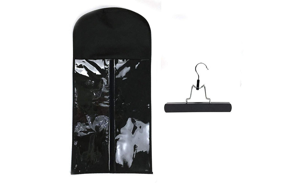 2 PCS Nonwoven Wig Storage Bags with Transparent Windows and Hanger