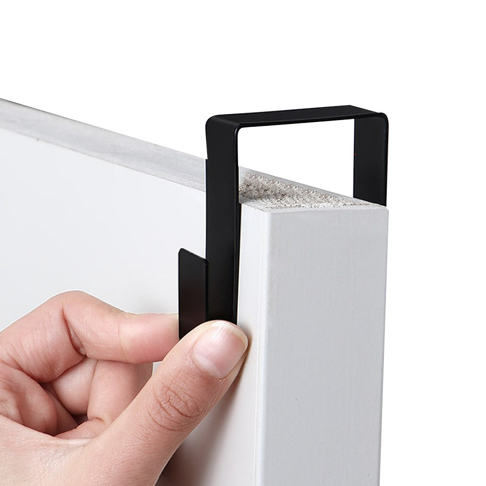 Over The Door Hanging Baseball Cap Rack Wardrobe Hat Holder for 5 Hats - Black