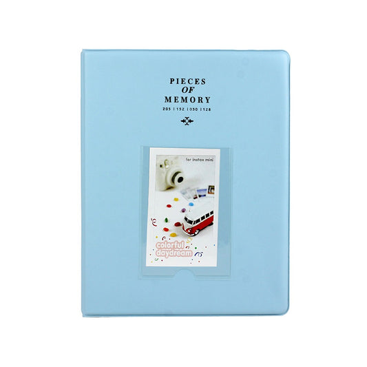 128 Pockets Album Photo Storage Case for Polaroid Photo Fuji Camera Film - Blue