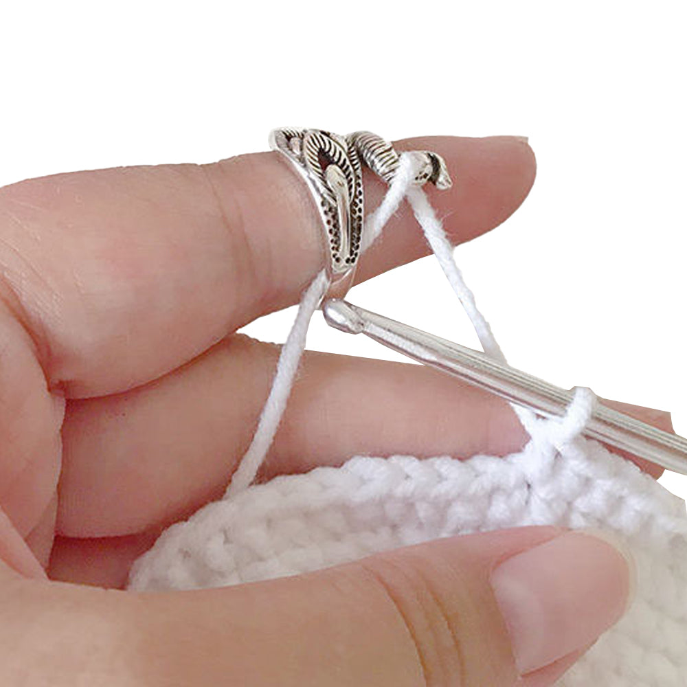 2X Peacock Ring Adjustable Tension Yarn Ring Knitting Loop Crochet Winder Style2