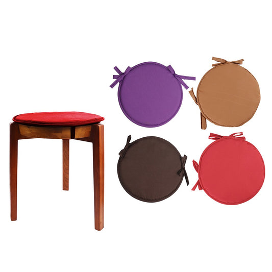 4Pcs 38cm Round Dining Chair Seat Cushions Sponge Chair Pads with Ties