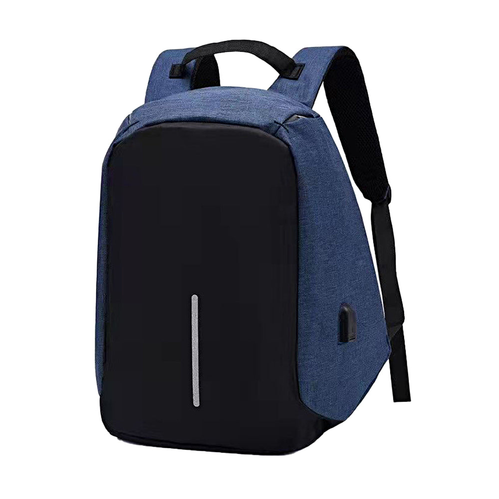 Anti-Theft Backpack School Travel Laptop Bag with USB Charging Port - Blue