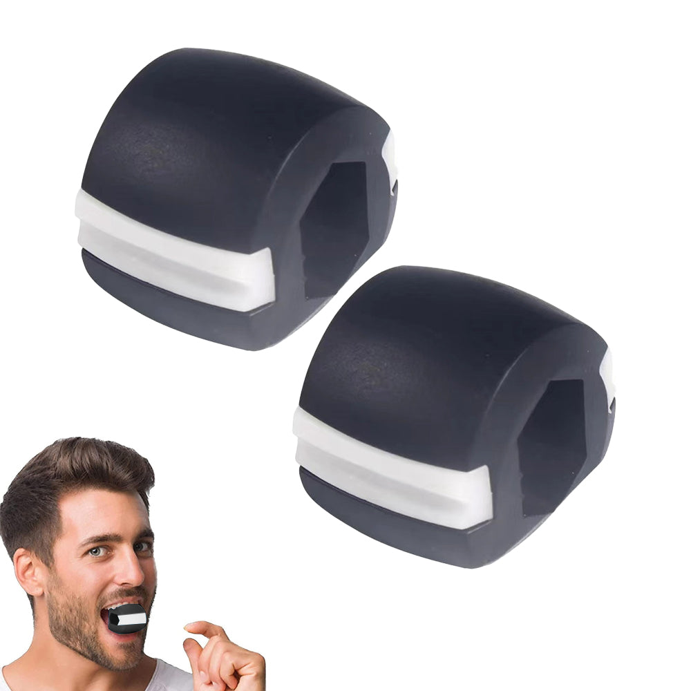 2Pcs Jawline Exerciser Facial Muscle Trainer Fitness Neck Face Toning Tool-Black
