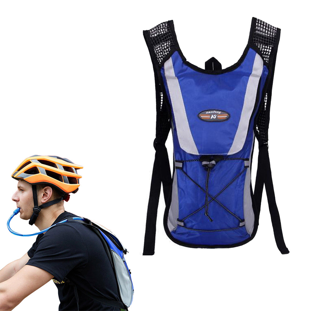 Hydration Backpack Pack with 2L Water Bladder for Hiking Running Biking - Blue