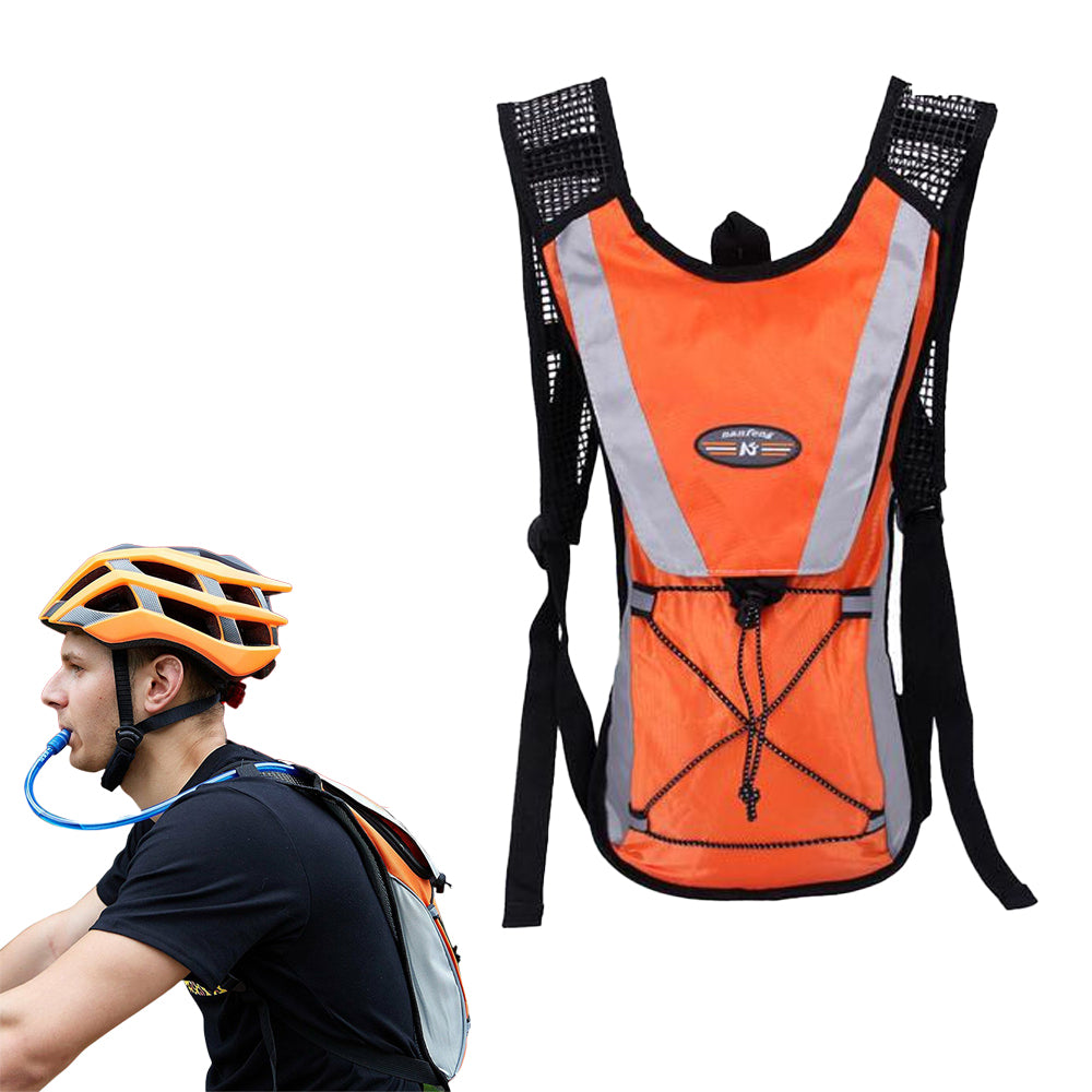 Hydration Backpack Pack with 2L Water Bladder for Hiking Running Biking - Orange