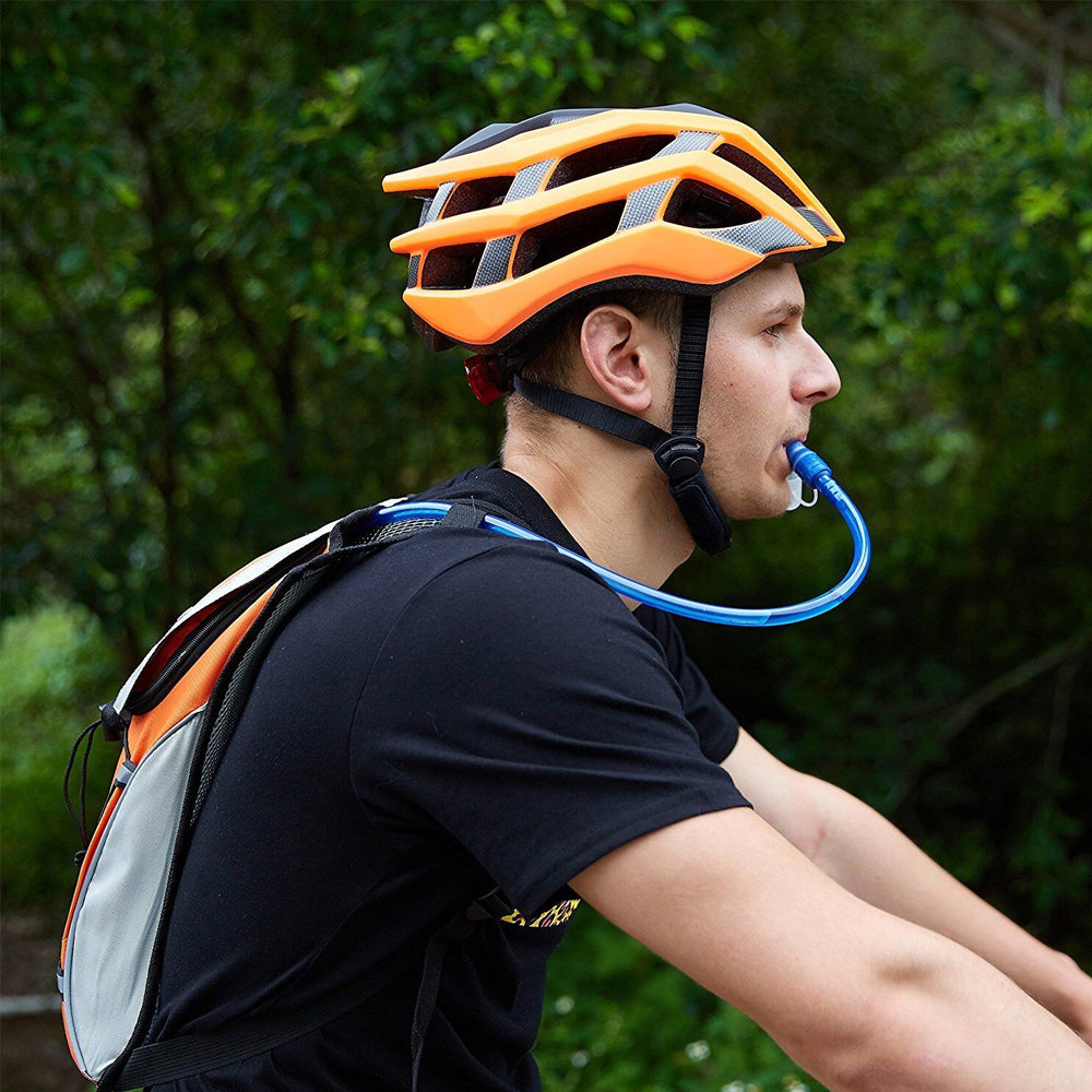 Hydration Backpack Pack with 2L Water Bladder for Hiking Running Biking - Orange