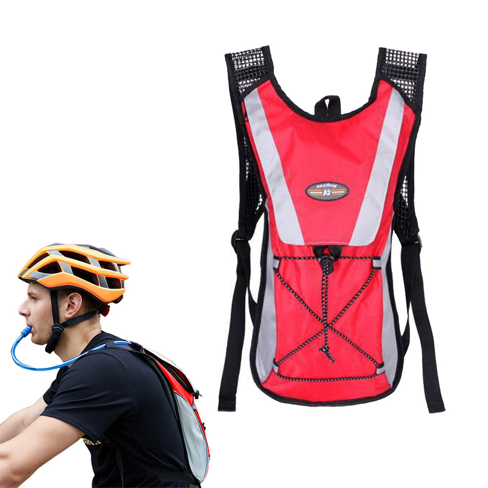 Hydration Backpack Pack with 2L Water Bladder for Hiking Running Biking - Red