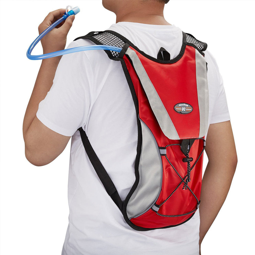 Hydration Backpack Pack with 2L Water Bladder for Hiking Running Biking - Red