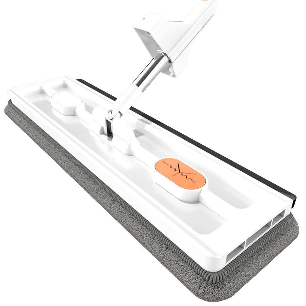Large Flat Mop 360 Degree Rotatable Adjustable Mop with 2 Washable Pads - White