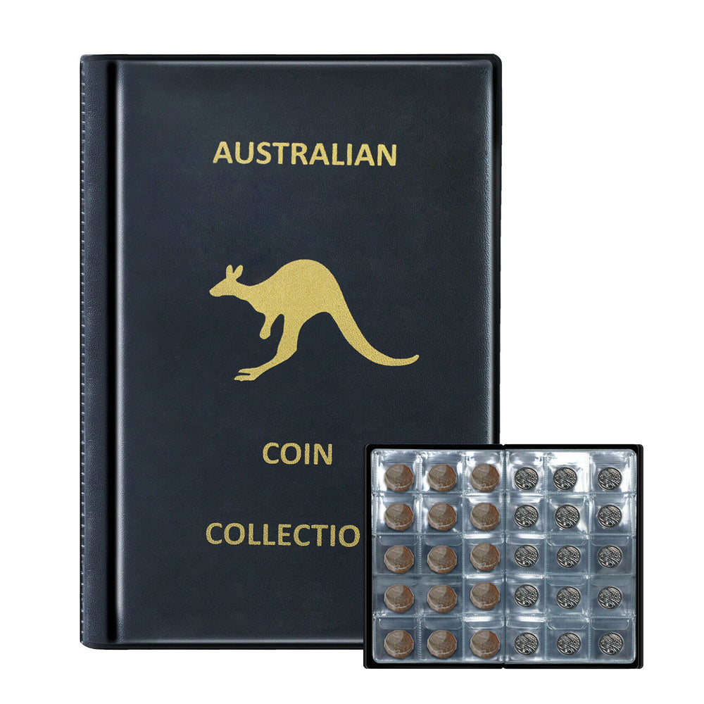 240 Grid Pockets Coin Collection Book Coin Collection Album Black