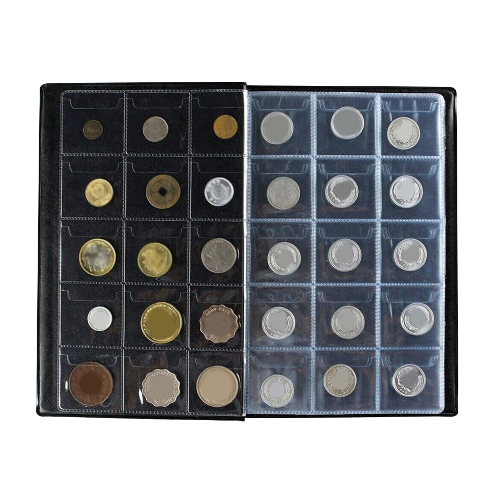 240 Grid Pockets Coin Collection Book Coin Collection Album Black
