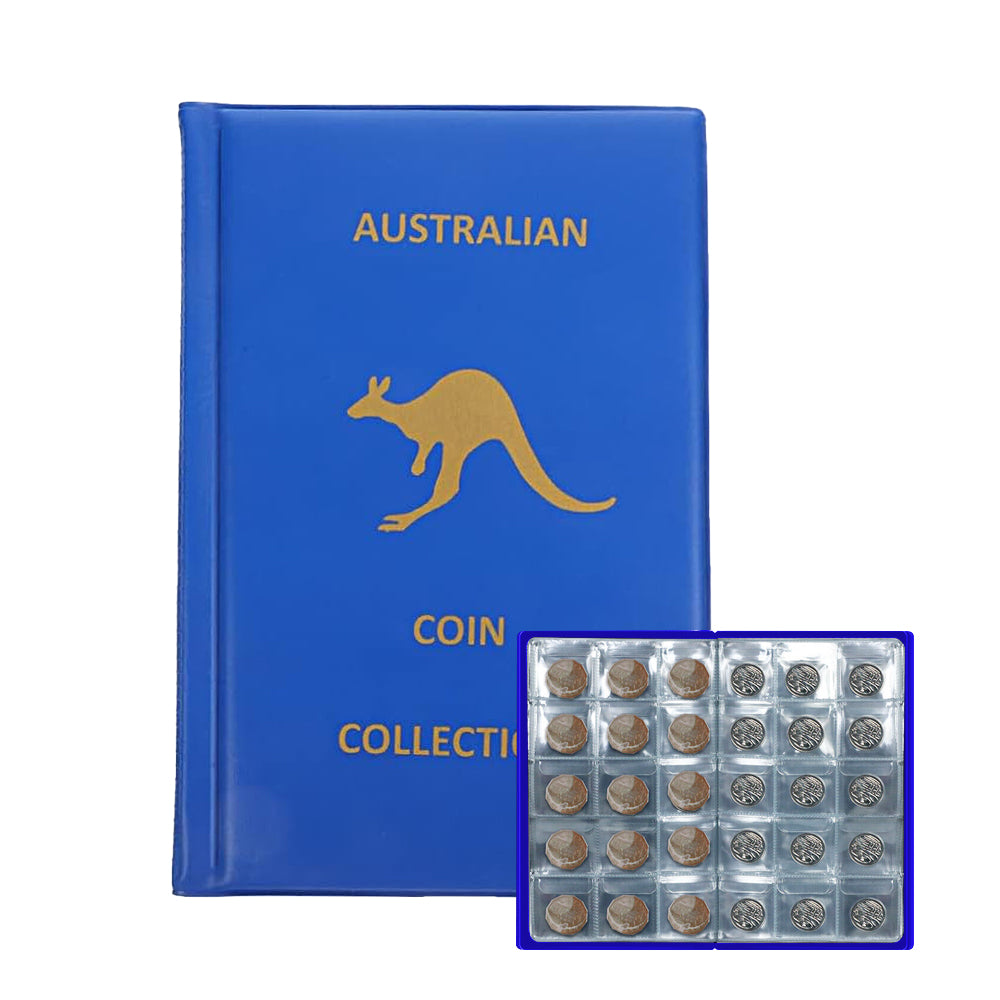 240 Grid Pockets Coin Collection Book Coin Collection Album Blue