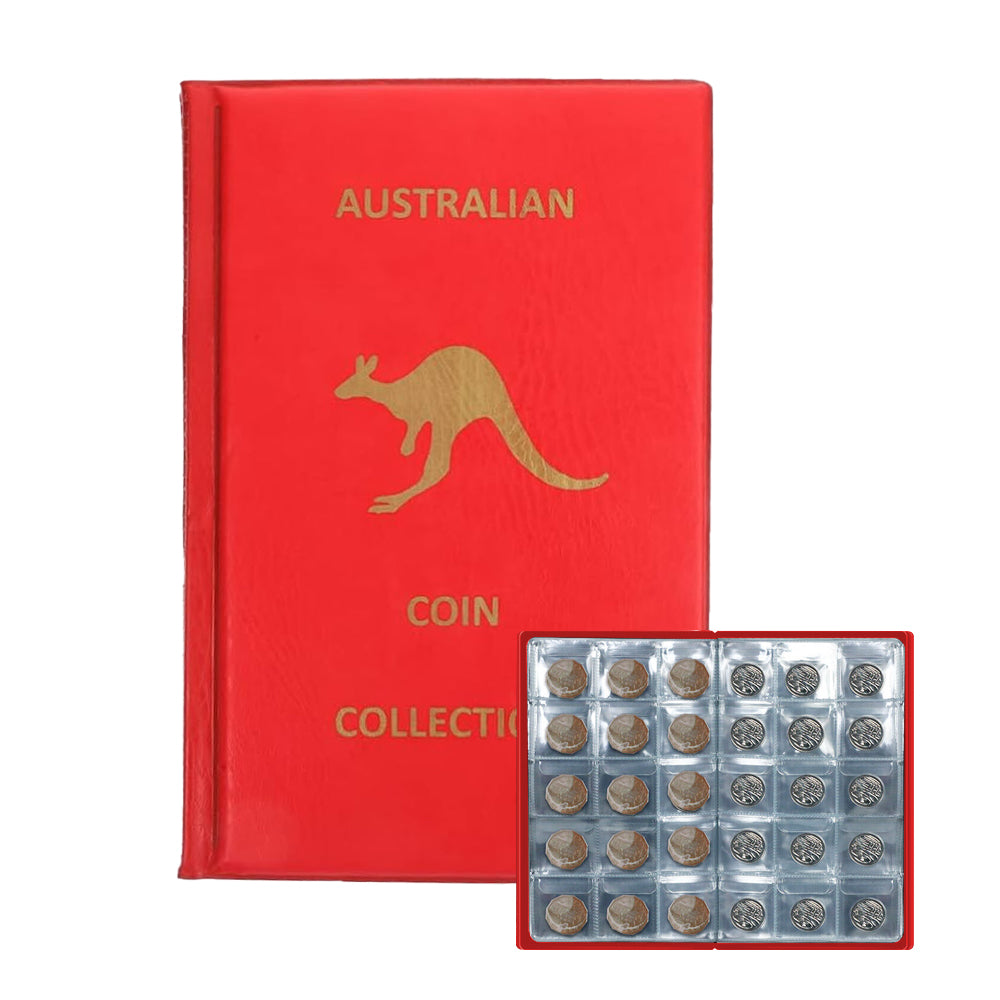 240 Grid Pockets Coin Collection Book Coin Collection Album Red