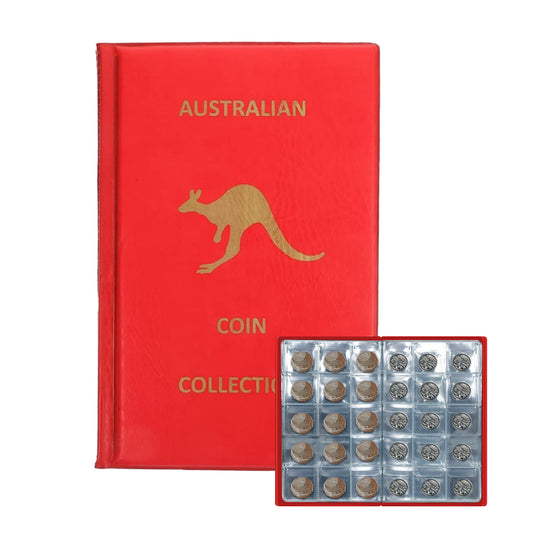 240 Grid Pockets Coin Collection Book Coin Collection Album Red