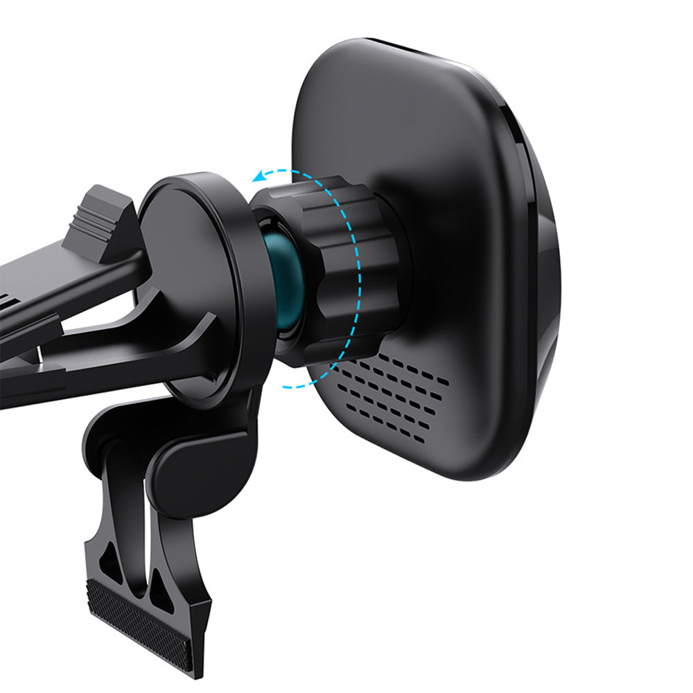 15W Magnetic Wireless Car Charger Clamping Mount Air Vent Phone Holder
