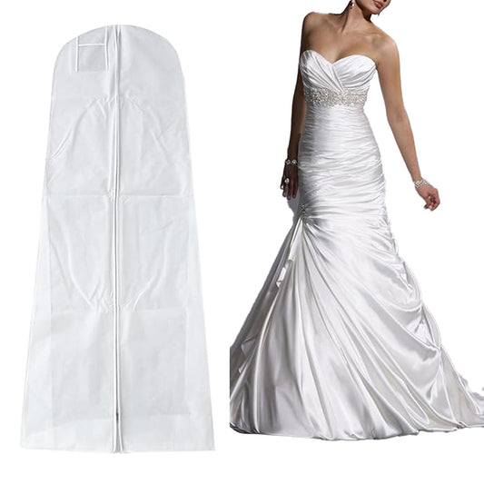 180CM Wedding Dress Garment Bag White Extra Large Bridal Gown Storage Bag