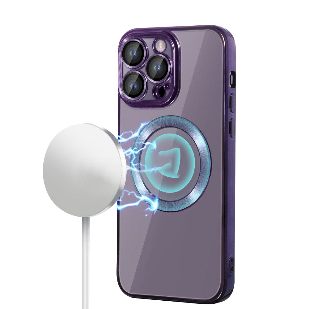 For iPhone 15 Series Magnetic Magsafe Case Purple