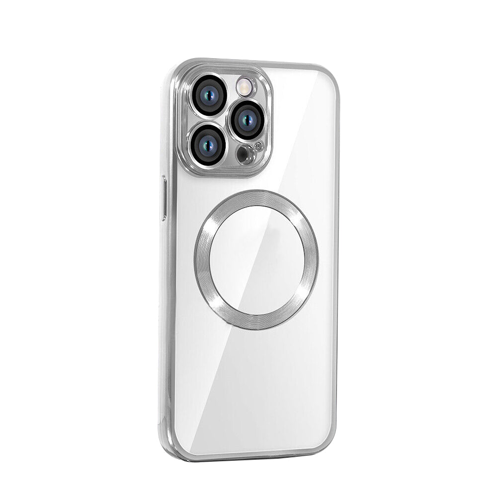 For iPhone 15 Series Magnetic Magsafe Case Silver