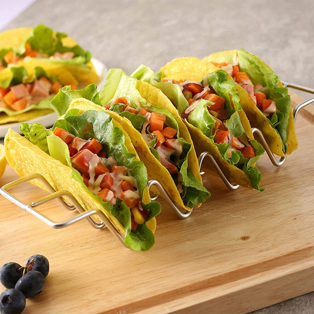 Stainless Steel Taco Shell Holder Stand Taco Tray Plates for Taco Bar