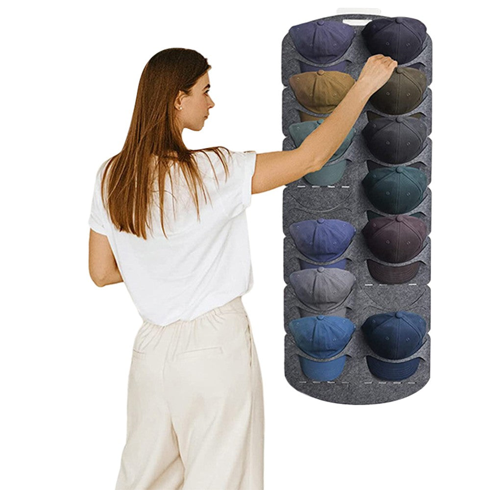 1Pc 14 Pockets Baseball Hat Rack Hat Storage Caps Organizer Felt Storage Bag