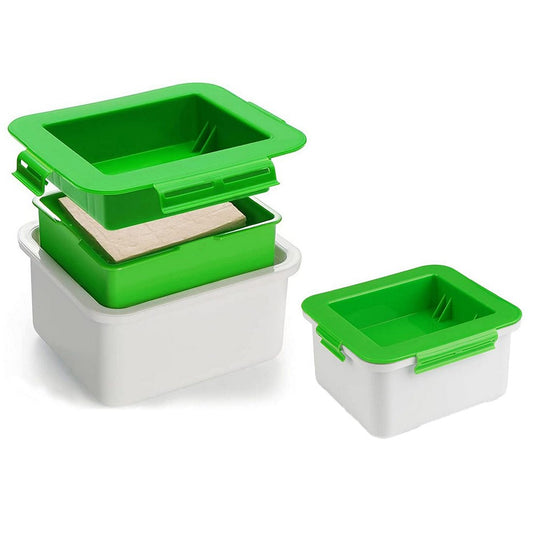 2Pcs Tofu Press Drainer Water Removing Tool with Water Collecting Tray